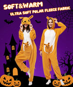 PALAY Cartoon Kangaroo Winter Pajama for Women with Hood and Pocket | Soft Polar Fleece Lounge Sleepwear