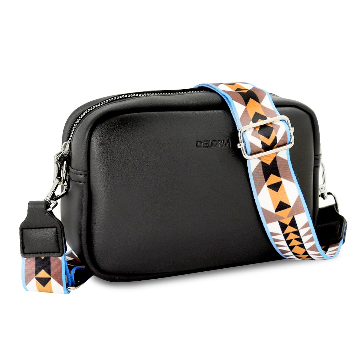 PALAY Crossbody Bag for Women with Adjustable Printed Strap and PVC Leather | 8.66x2.76x5.51 in