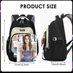 PALAY School Backpack for Students with 3 Zip Compartments and Padded Shoulder Straps | Khaki Casual Style