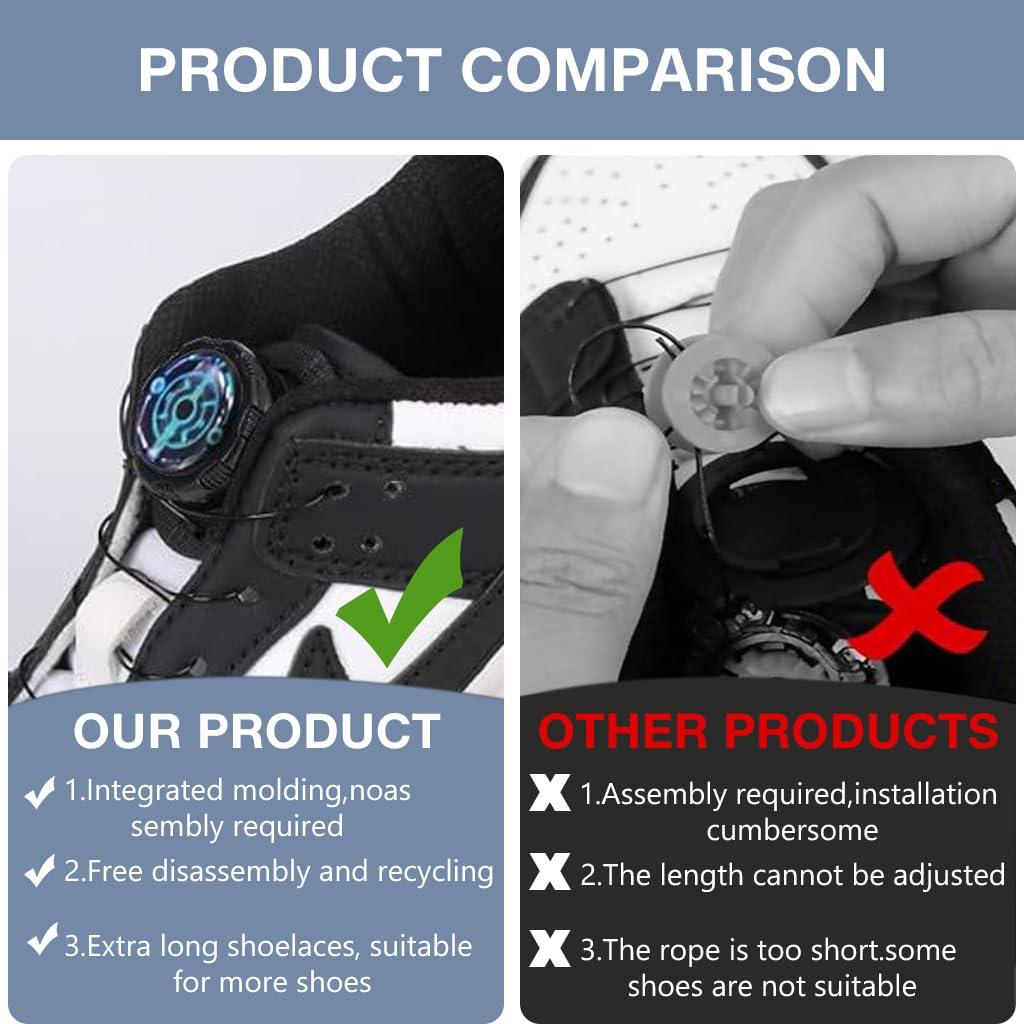 PALAY® Elastic No-tie Shoelaces Swivel Lock Lace for Kids Adjustable Tension Shoelaces Fashion Steel Wire Shoe Laces Alternative Shoe Laces for Sneakers, Athletic Shoes, Hiking Boots
