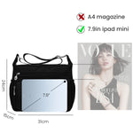PALAY Women Shoulder Bag for Everyday Use with Multi Pocket Design and Adjustable Strap Black 2 PCS