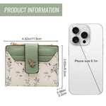 PALAY Small Wallet for Women with 9.2 x 11.5 cm Compact Design and Snap Button Closure | Floral PU Leather Purse with Card Slots and Coin Pocket