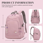 PALAY School Bag for Girls with 3 Zipper Compartments and Waterproof Nylon | Purple Backpack