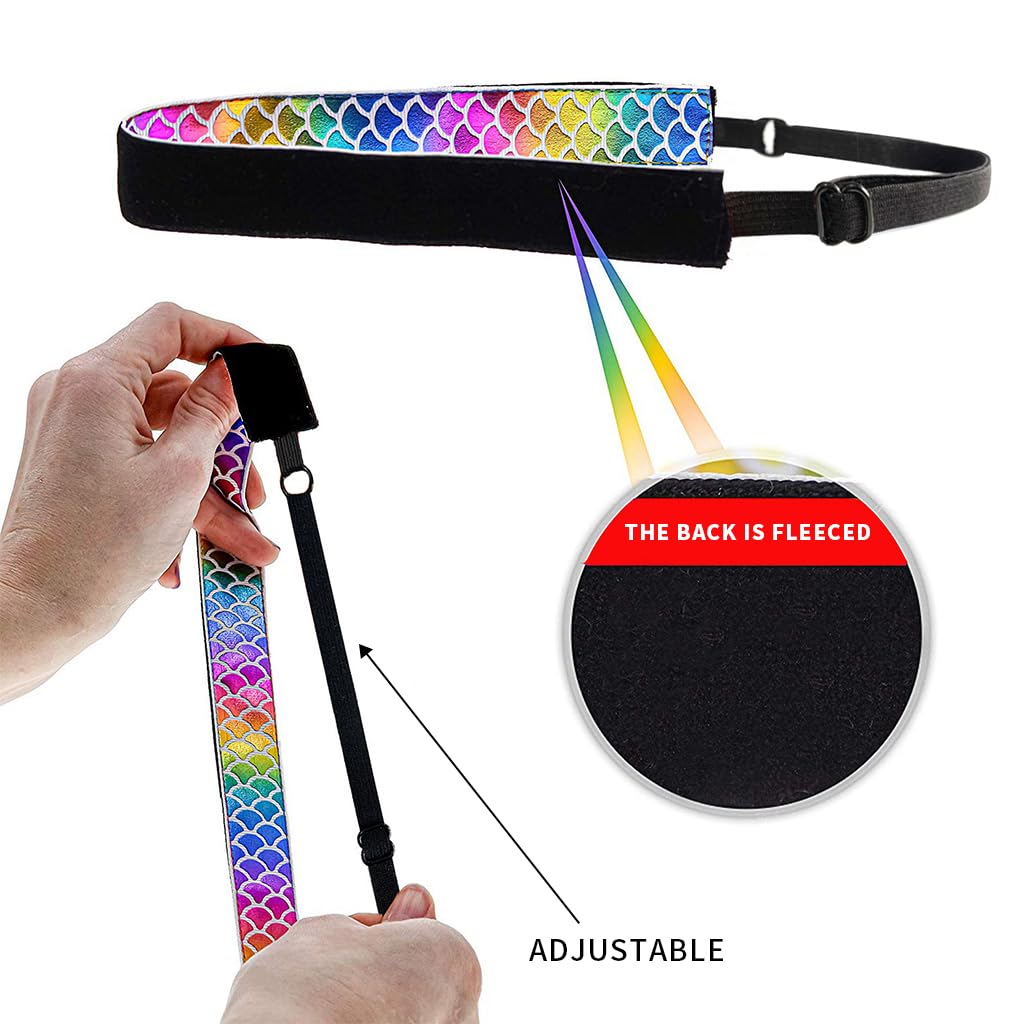 PALAY Mermaid Elastic Headbands for Yoga and Running featuring 2.5cm Width | 4pcs Set