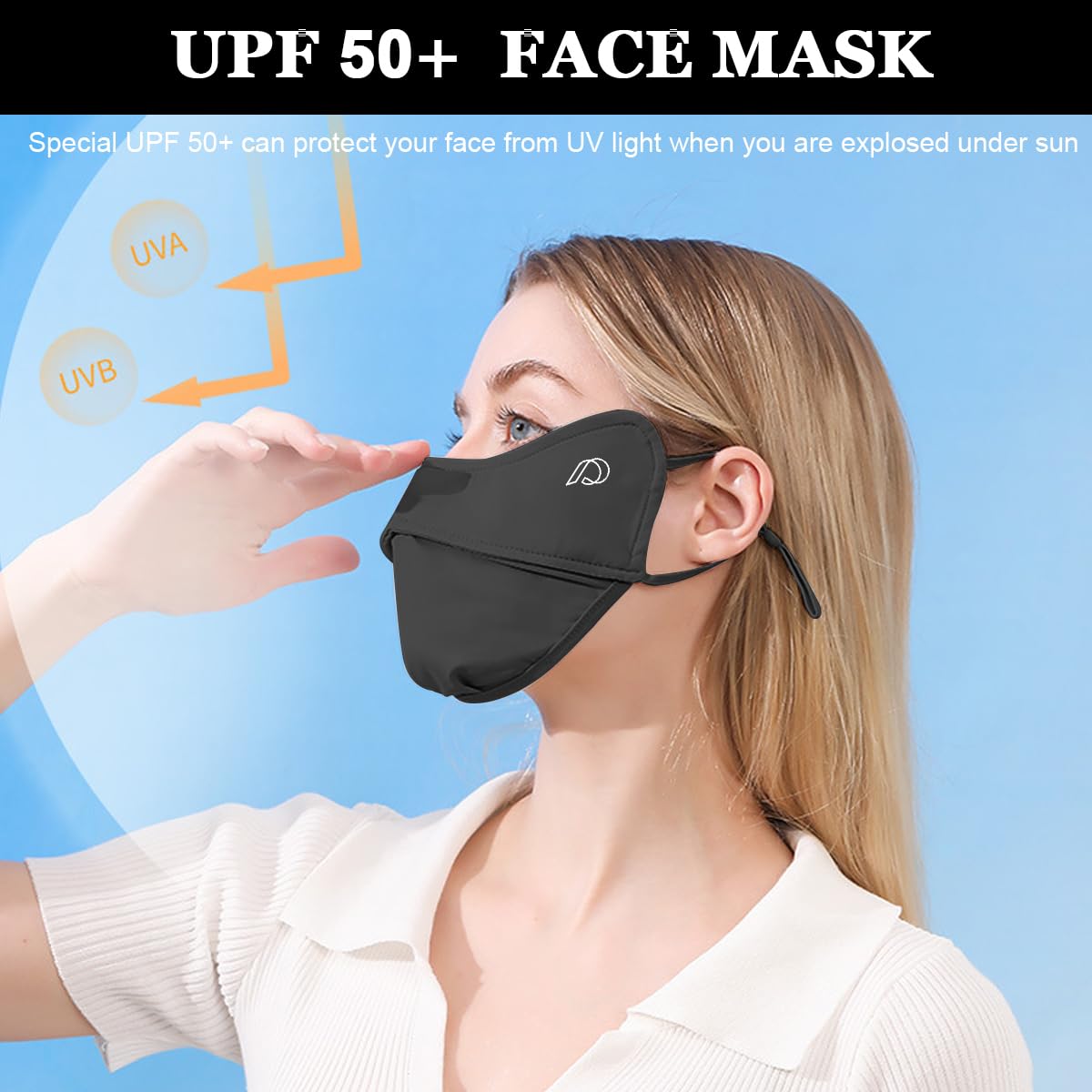 thumbnail image 2 of Tomorrow Fashion Full Face Mask For Sun Protection, 3D Face Cover For Women, UPF 50 Summer Face Mask For Women, Breathable Ice Silk Cooling Sun UV Face Reusable Mask For Biking, Driving 2 of 11