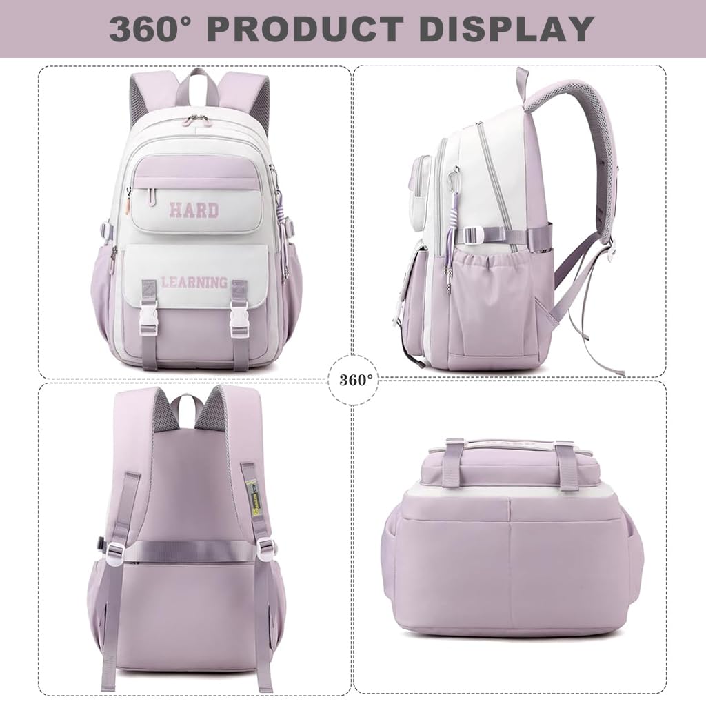 PALAY School Backpack with Dual Main Zippered Compartments for 15.6 in Laptop | Waterproof Daypack