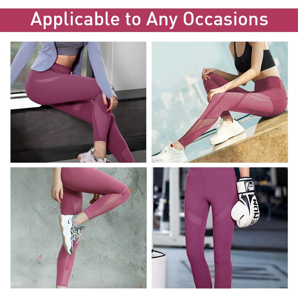 PALAY® Leggings for Women Ankle Length High Waist Yoga Pants for Women Stretchable Tights Slim Fit Soft Gym Pants Sport Active Wear Leggings Clothes for Workout Athletic - (Pink, XL)