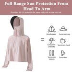 PALAY Sun Protection Jacket for Women UPF 50 Plus with Wide Brim Cap and Full Zip Hoodie | Lightweight Pink 3 PCS Set