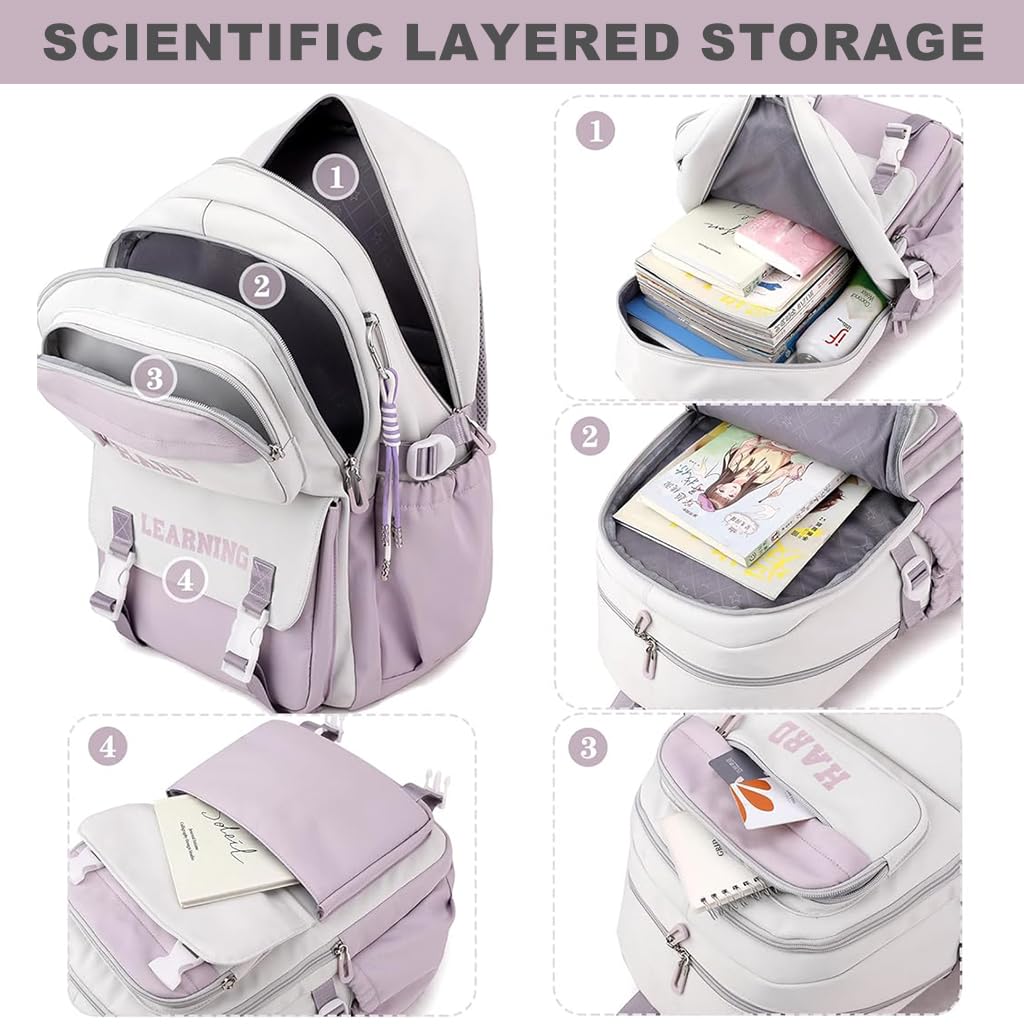 PALAY School Backpack with Dual Main Zippered Compartments for 15.6 in Laptop | Waterproof Daypack