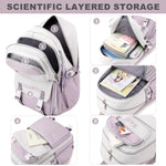 PALAY School Backpack with Dual Main Zippered Compartments for 15.6 in Laptop | Waterproof Daypack