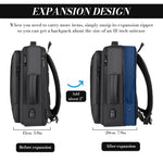 PALAY Backpack Bag for Men with USB Charging Port and Padded 17 in Laptop Compartment | Expandable 30–35L Waterproof Design for Business Travel