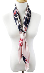 PALAY Scarf for Women featuring Satin Silk Like Square Design 90 x 90cm | Pink 2PCS