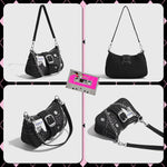 PALAY Shoulder Bag for Women featuring 23x7x13cm size and zipper snap closure | Y2K canvas handbag with chain charm