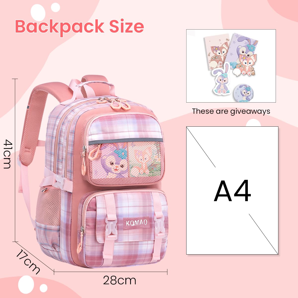 PALAY® Unicorn Bags for Girls Stylish School Backpack for Kids Girls Durable Waterproof Girls School Bag Shoulder Bags for Girls Kids Backpack for Girls Birthday Gift (6-12 Years Old) - Pink