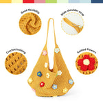 PALAY Crochet Shoulder Bag for Beach and Daily Use featuring Colored Beads | Handmade Boho Tote for Women