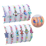 PALAY® Bracelet for Girls Stylish Mermaid Friendship Bracelet Cartoon Animal Charm Kids Bracelets for Girls Best Friend Bracelet Set Hand Bracelet Party Bracelet Jewellery Gift for Kids - 12 Pieces