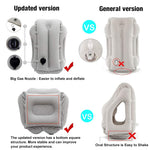 PALAY Inflatable Travel Pillow for Airplanes and Office Napping featuring Built In Hand Pump | Grey PVC Flocking