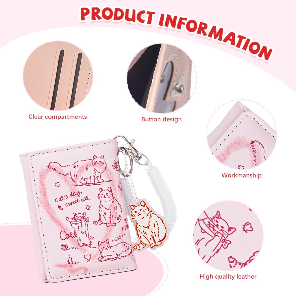 PALAY Women Wallet for Daily Use with 6 Card Slots and Snap Closure | Pink PU Purse