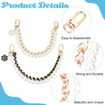 PALAY Bag Straps for Handbags with 10.2 in Dual Layered Pearl and Gold Chain | Set of 2