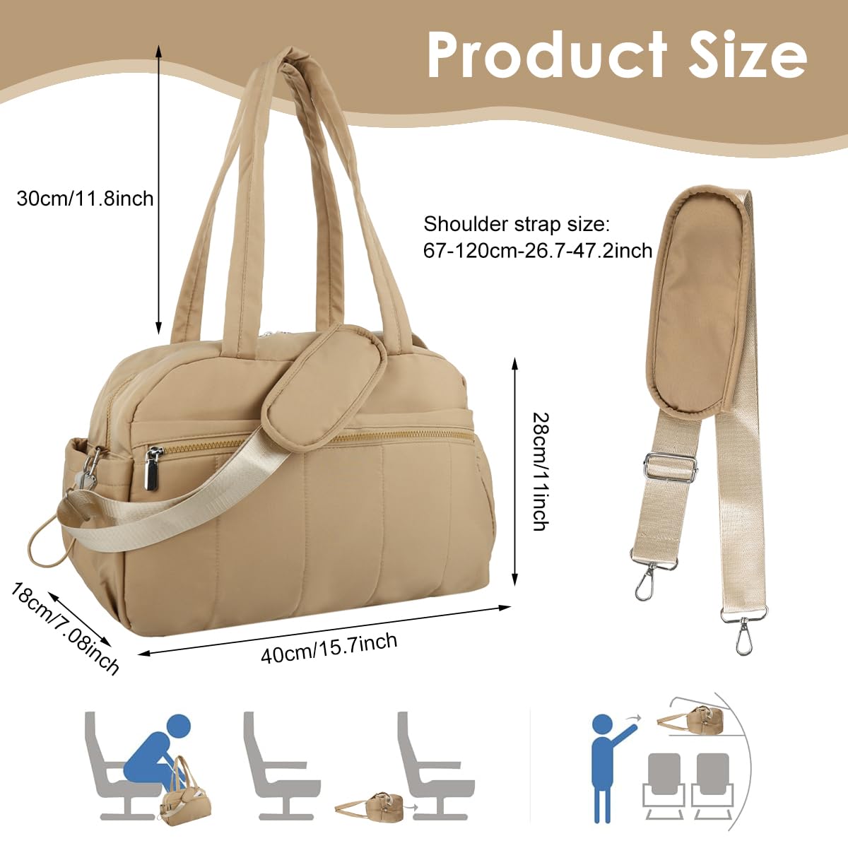 PALAY Gym Bag for Women with Wet Pocket 30×19×42 cm Water Resistant Nylon | Travel Duffle