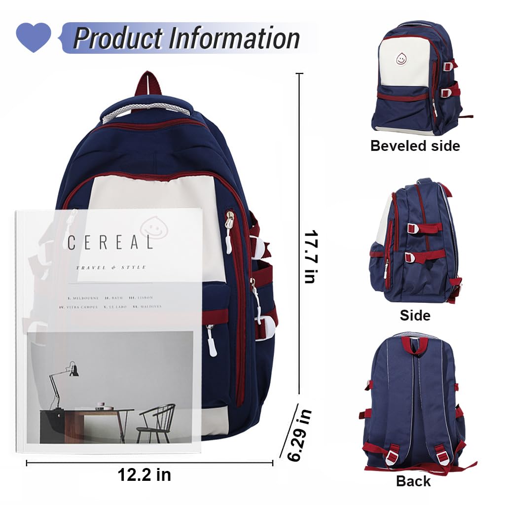 PALAY School Backpack for Women and Girls with Dual Main Compartments and Padded Straps | Lightweight Nylon Design for Travel and Study