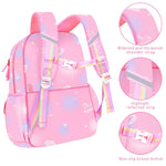 PALAY® School Backpacks for Girls Stylish School Bags for Girls Kids 7-12 Years Old Cartoon Water Resistant Backpack Durable Burden Relief School Bag Children's Day Birthday Gift for Girls - Pink