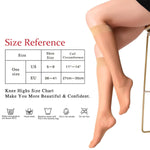 PALAY Womens Sheer Knee High Stockings for Travel with Non Slip Fit and Beige Nylon Comfort