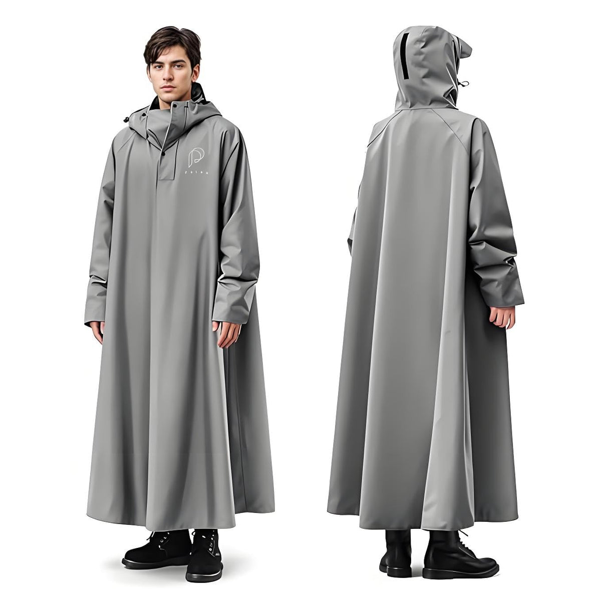 PALAY Rain Coat for Hiking and Travel featuring 128cm Length & 360° Wide Brim Hood | Waterproof Oxford Cloth