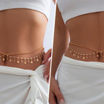 PALAY Waist Chain for Women featuring Dual Layer Rhinestone Stars Pendant | Adjustable 70–92 cm