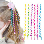 PALAY Spiral Hair Braids Makers 6Pcs 10in with Beaded Charms for Girls Kids Party | Easy Styling Accessories