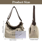 PALAY Canvas Bag for Women featuring zip closure and coin bag | 30x17x30cm khaki tote