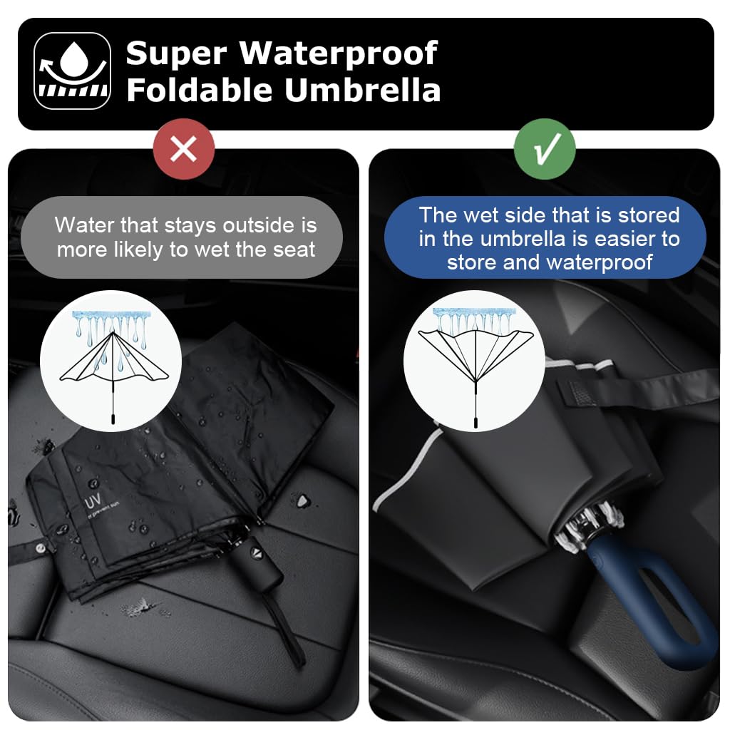 PALAY Umbrella for Travel and Outdoor Use with 50 in Canopy and 10 Dual Ribs | Automatic Open Close