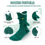 PALAY Floor Socks for Women featuring Handmade Knit Non-slip Design | Cozy Green Winter Gift