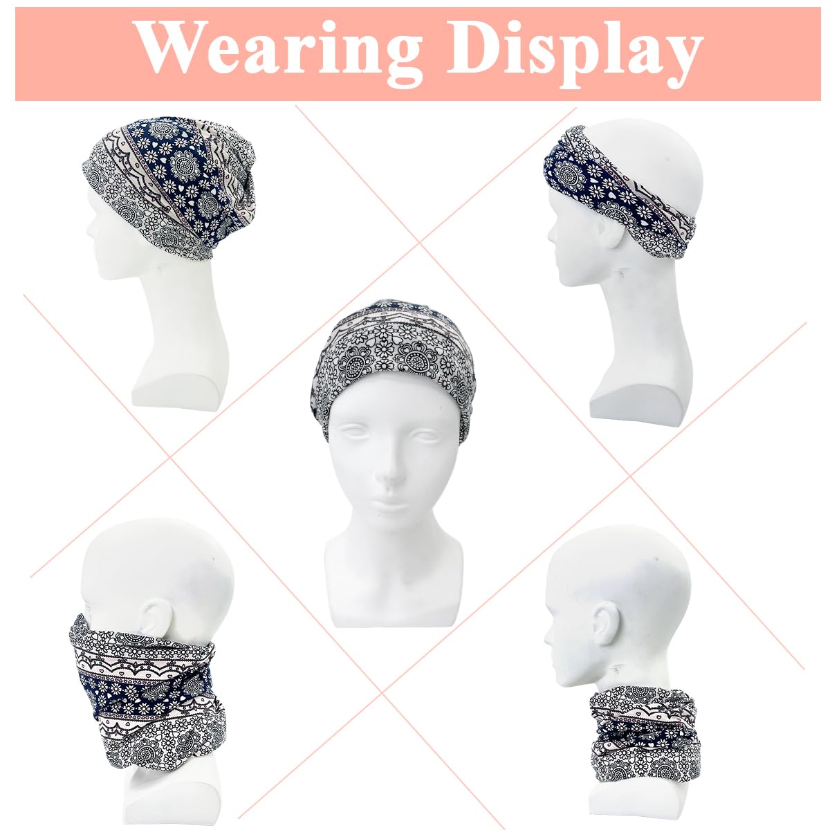 PALAY Women Hijab Cap with Two Openings and 27×28cm Fit featuring Floral Print | Black