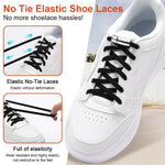 PALAY No Tie Shoelaces for Kids with Interlock Metal Buckles and Elastic Nylon | 2 Pairs Black & White