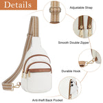 PALAY Chest Bag for Women with Triple Zipper Layers and Adjustable Strap | PU Leather 6.69x3.15x10.24 in