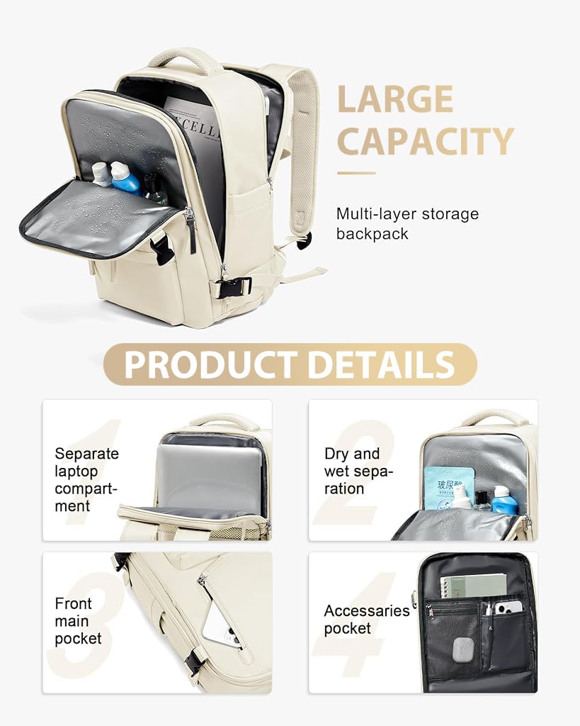 PALAY Travel Backpack for Men with 14 in Laptop Sleeve and Separate Shoe Compartment | Waterproof Polyester Design