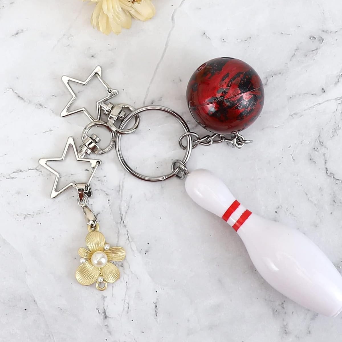 PALAY Star Key Rings for DIY Crafts featuring 360° Swivel Loop | 50Pcs Zinc Alloy Set