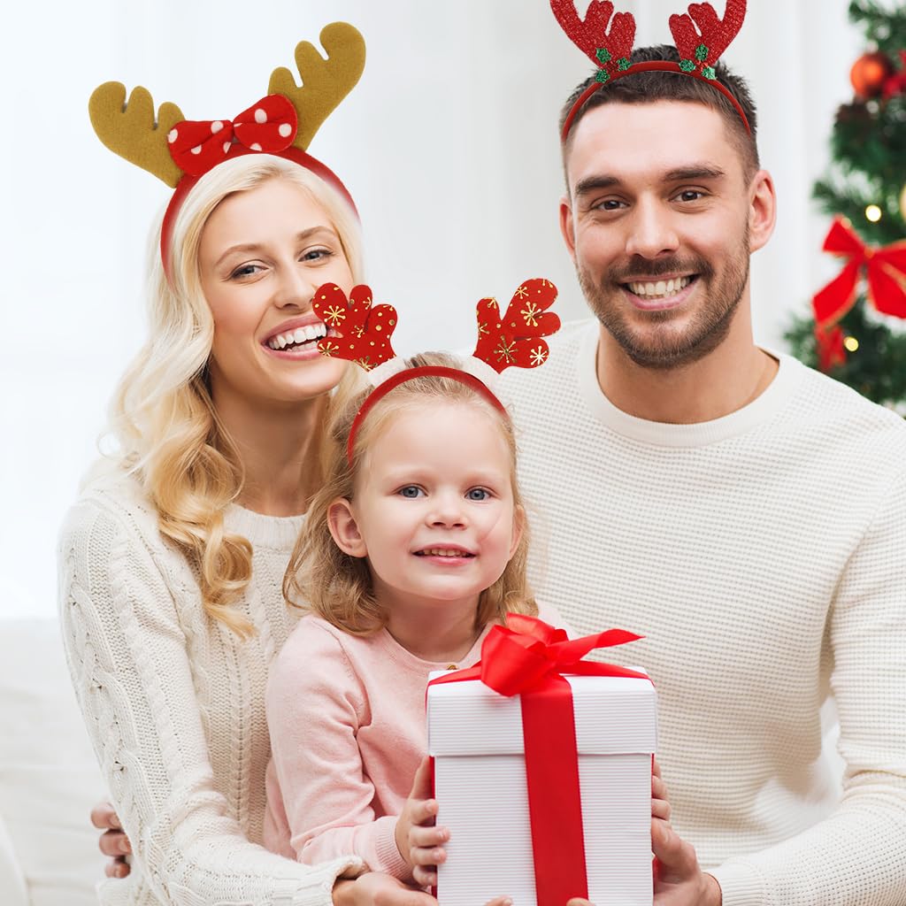 PALAY Christmas Hair Bands for Kids featuring Soft Non Slip Fit | 10 Pcs Festive Headbands