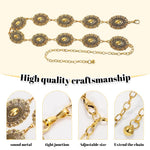 PALAY Belt for Women Dresses featuring Golden Metal Concho Disks Adjustable Waist Chain | Boho Vintage Style 2 PCS