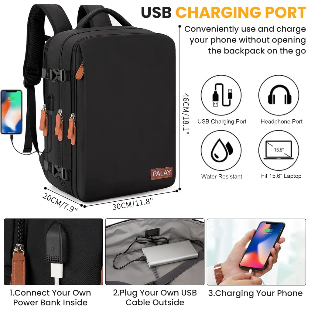 PALAY Laptop Backpack for Women with 15.6 inch Compartment and Double Layer Design | Oxford Cloth Travel Bag