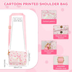 PALAY® Sanrio Melody Sling Bag for Girls Kawaii Girls Canvas Hand Bag Cartoon Cute Phone Bags Purse Coin Wallets PU Waterproof Casual Crossbody Bag Gift for Girls Women, 20x15x7cm