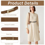 PALAY Women Belts for Jeans and Dresses featuring 40 in Adjustable Fit with Gold Buckle | Brown and Black PU Leather Waist Accessory