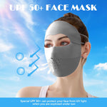 PALAY® Ice Silk Face Mask, Sun Protection Mask, UPF 50+ Full Face Cover for Women, Sun Protection Face Mask, Fashion Breathable Cooling Biker UV Face Mask with Removable Forehead Piece (Grey)