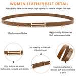 PALAY® Fashion Belt for Women, PU Leather Belts for Women, Stylish Simple Metal Buckle Waist Belt for Dress Blouse Blazer, Brown