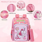 PALAY Unicorn Cartoon School Backpack for Girls with 27x17x39cm Dual Zipper Design | Ergonomic Burden‑Relief Pink Bag
