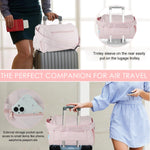 PALAY Gym Bag for Travel and Workout featuring Zippered Shoe Pocket with Waterproof Polyester | Pink Duffel for Women