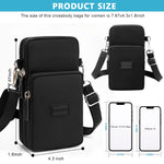 PALAY Small Crossbody Phone Bag for Women 19×10×6cm with 3 Zipper Pouch Design | Black 3 PCS