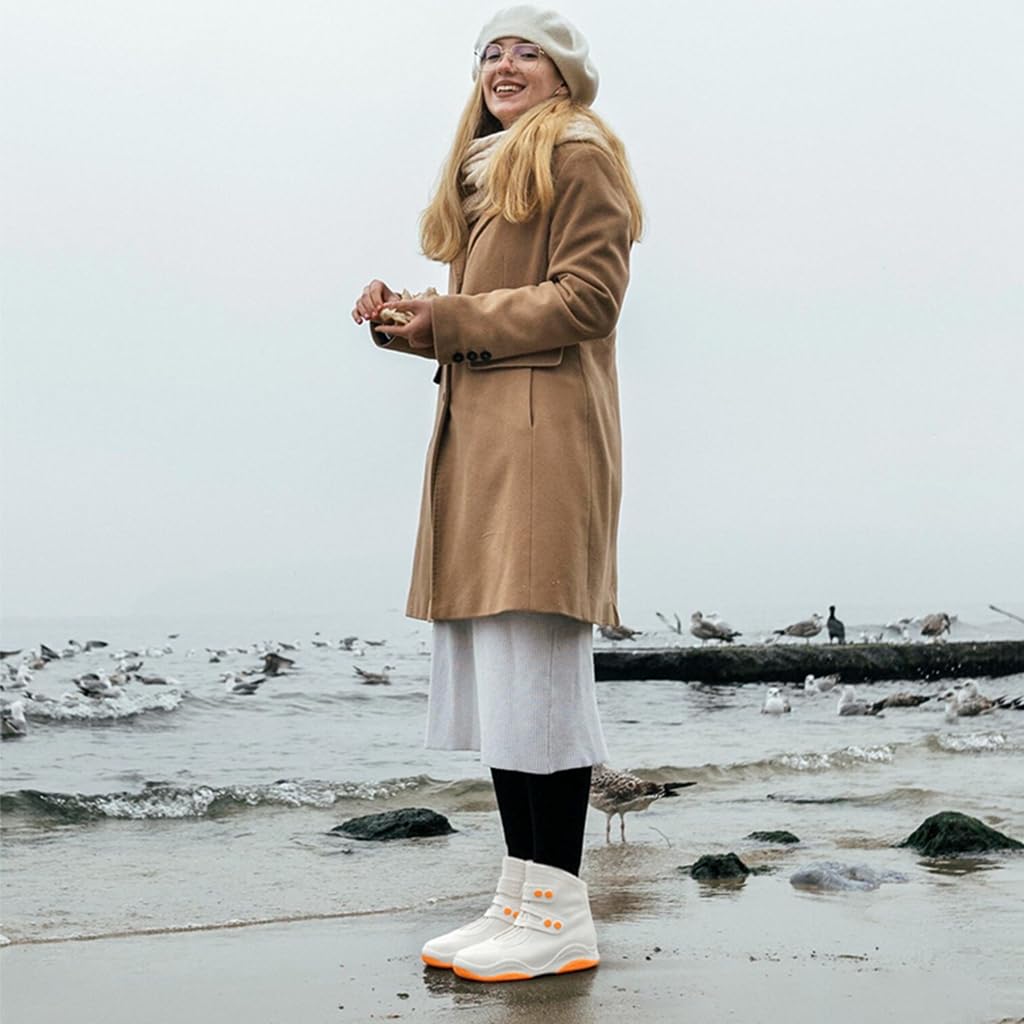 PALAY Silicone Shoe Rain Cover for Outdoor Use with Snap Button Closure and Anti Slip Sole | 2 PCS US Size 7.5 9