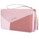 PALAY Women’s Long Wallet with 10 Card Slots and Zip Closure in Pink | Vegan PU Leather Purse
